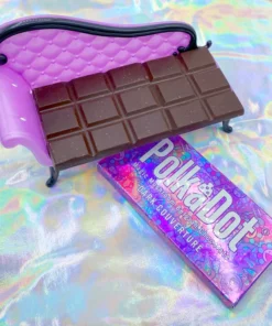 A chocolate bar next to a candy bar