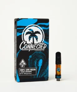 A box with a connected live resin cartridges